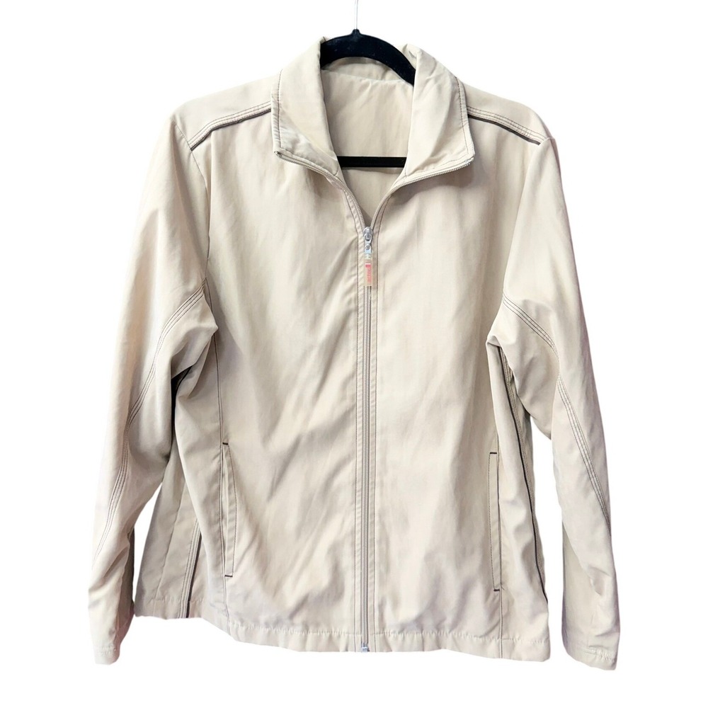 Woolworths Activ Jacket Womens S Champagne Tan Full Zip Mesh Lined Windbreaker